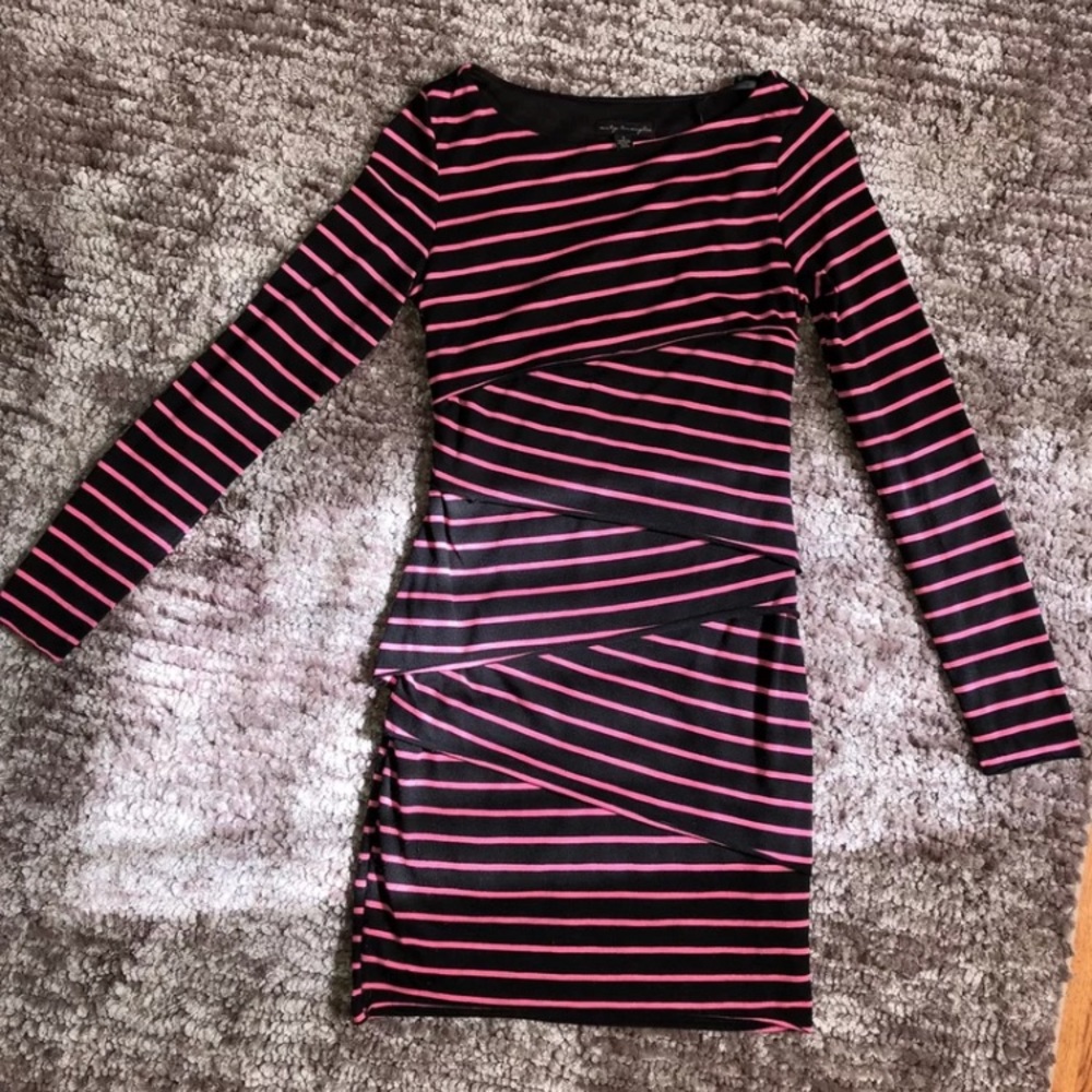 Black and pink striped dress